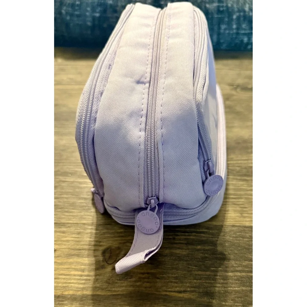 Angoo Pencil Case Large Capacity Lilac Purple Canvas Multi-Compartment Excellent